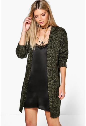 Mia Long Marl Edge To Edge Boyfriend Cardigan