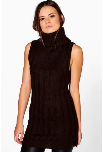 Freya Chunky Roll Neck Rib Knit Tunic