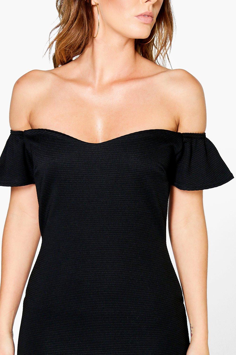 Boohoo Womens Mia Sweetheart Neck Off Shoulder Midi Dress | eBay