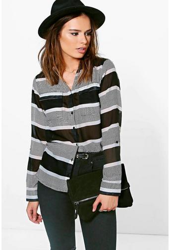 Tina Striped Pocket Shirt