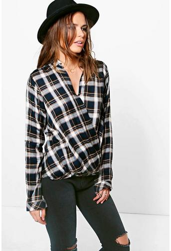 Molly Checked Wrapover Shirt