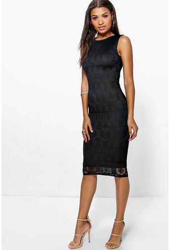 Dina Crochet Lace Mdi Bodycon Dress
