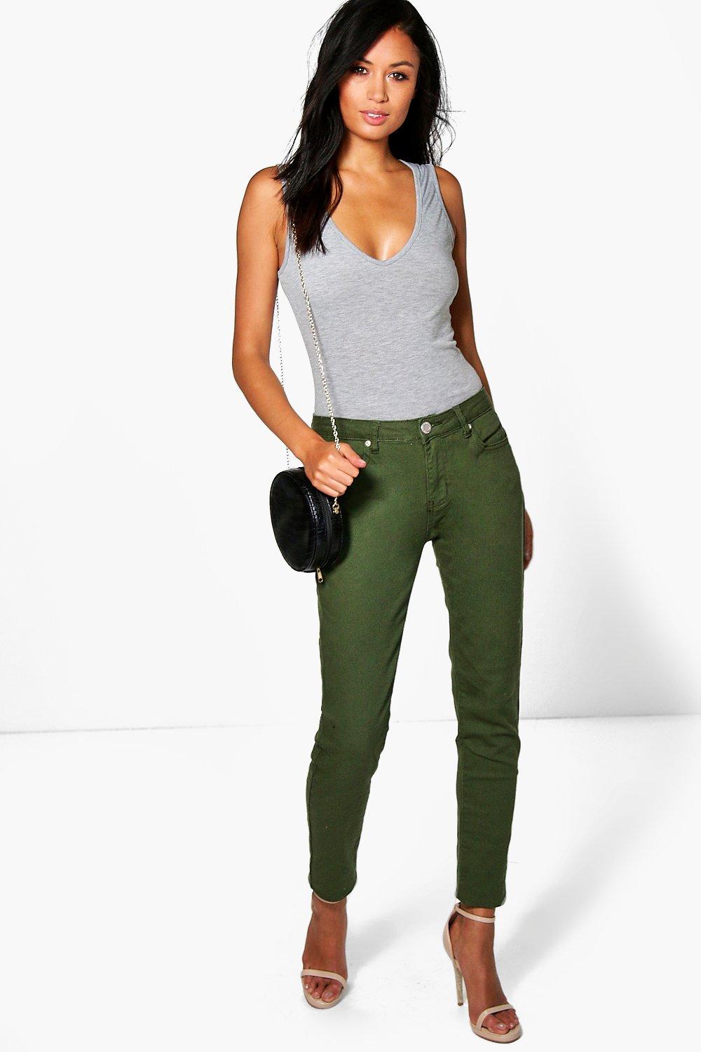 khaki skinny jeans womens