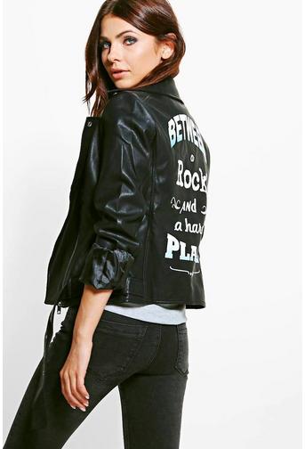 Hayley Zip Detail Belted Oversize Faux Leather Jacket