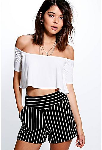 Zoe Striped Tailored Shorts