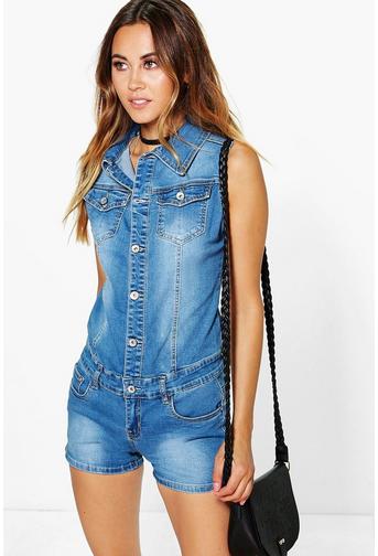 Amanda Denim Utility Playsuit