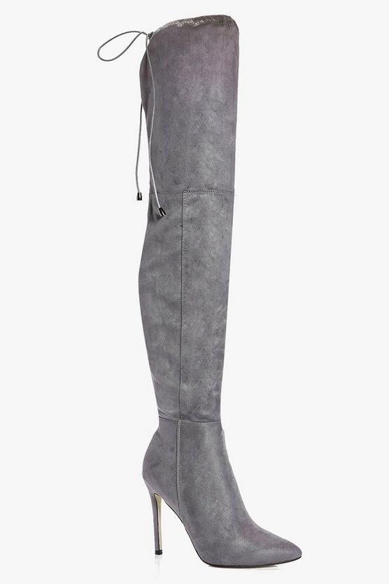 thigh high pointed toe boots