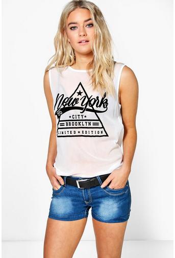 Erin Mid Blue Denim Hot Pants