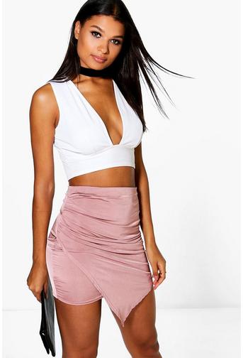 Eeva Wrap Front Soft Touch Mini Skirt