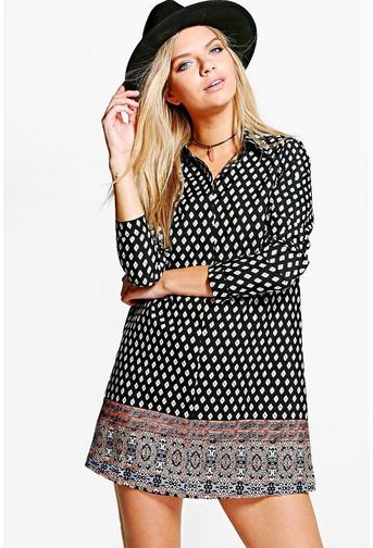 Berlinda Geo Print Paisley Shirt Dress