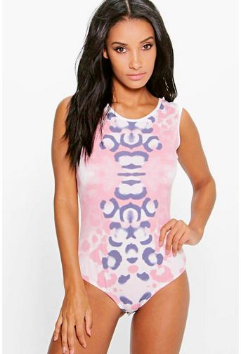 Cally Printed Scoop Bank Bodysuit