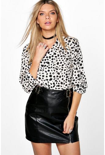 Nicole Dalmatian Print Boxy Shirt