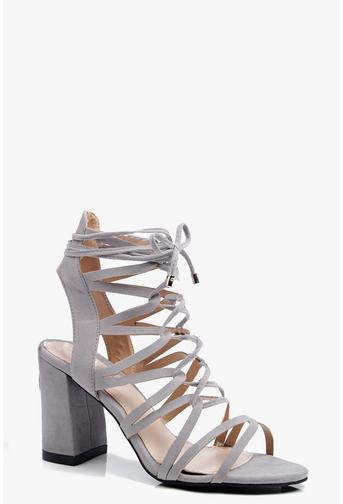 Lois Multi Strap Lace Up Block Heel