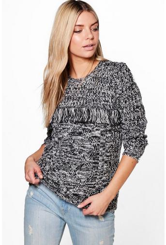 Emma Tassel Trim Cable Knit Chunky Jumper