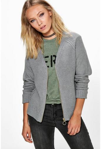 Amber Rib Knit Bomber