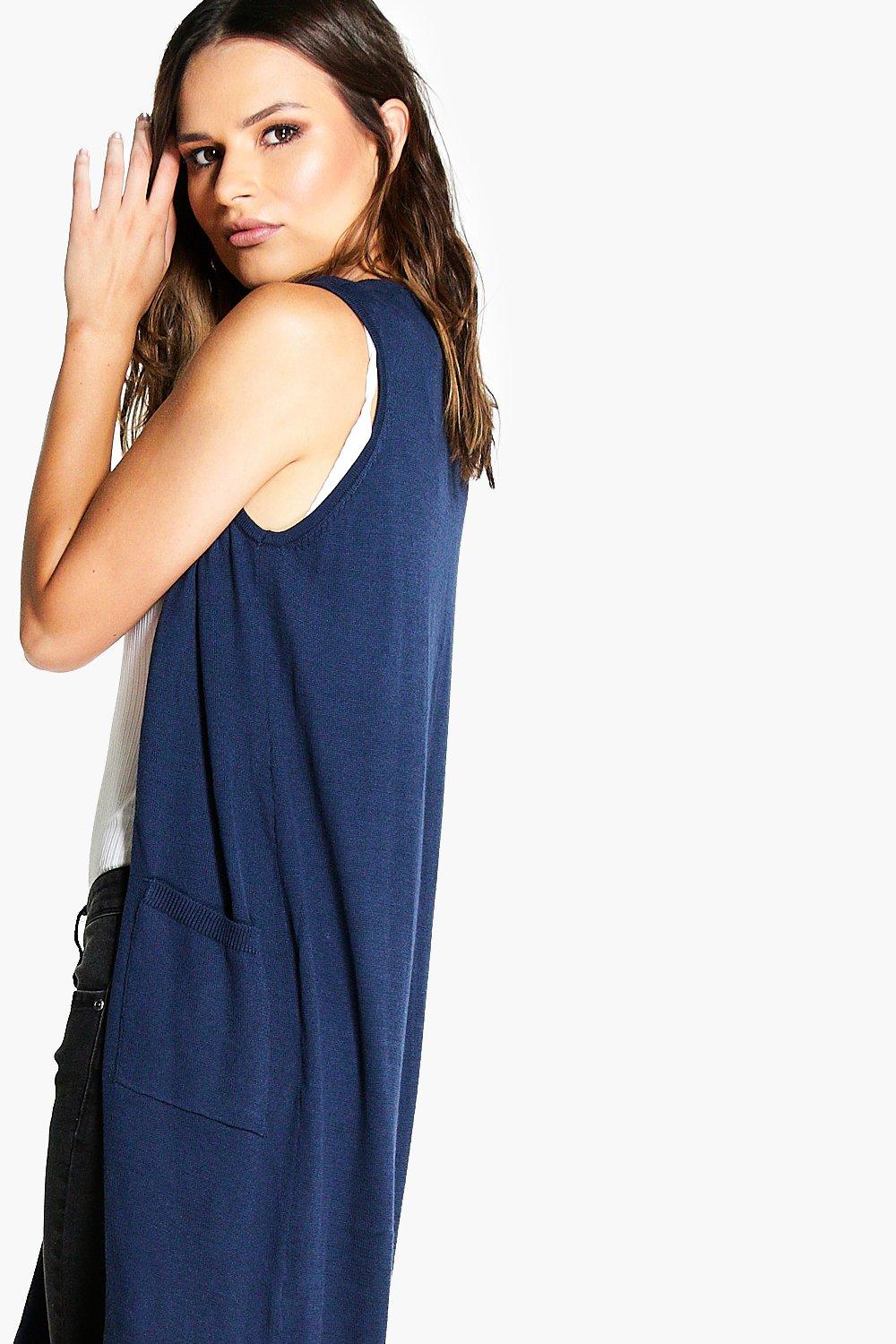 sleeveless midi cardigan