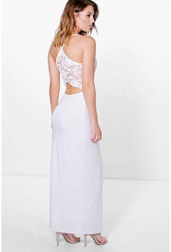 Honor Lace Back Plunge Neck Maxi Dress