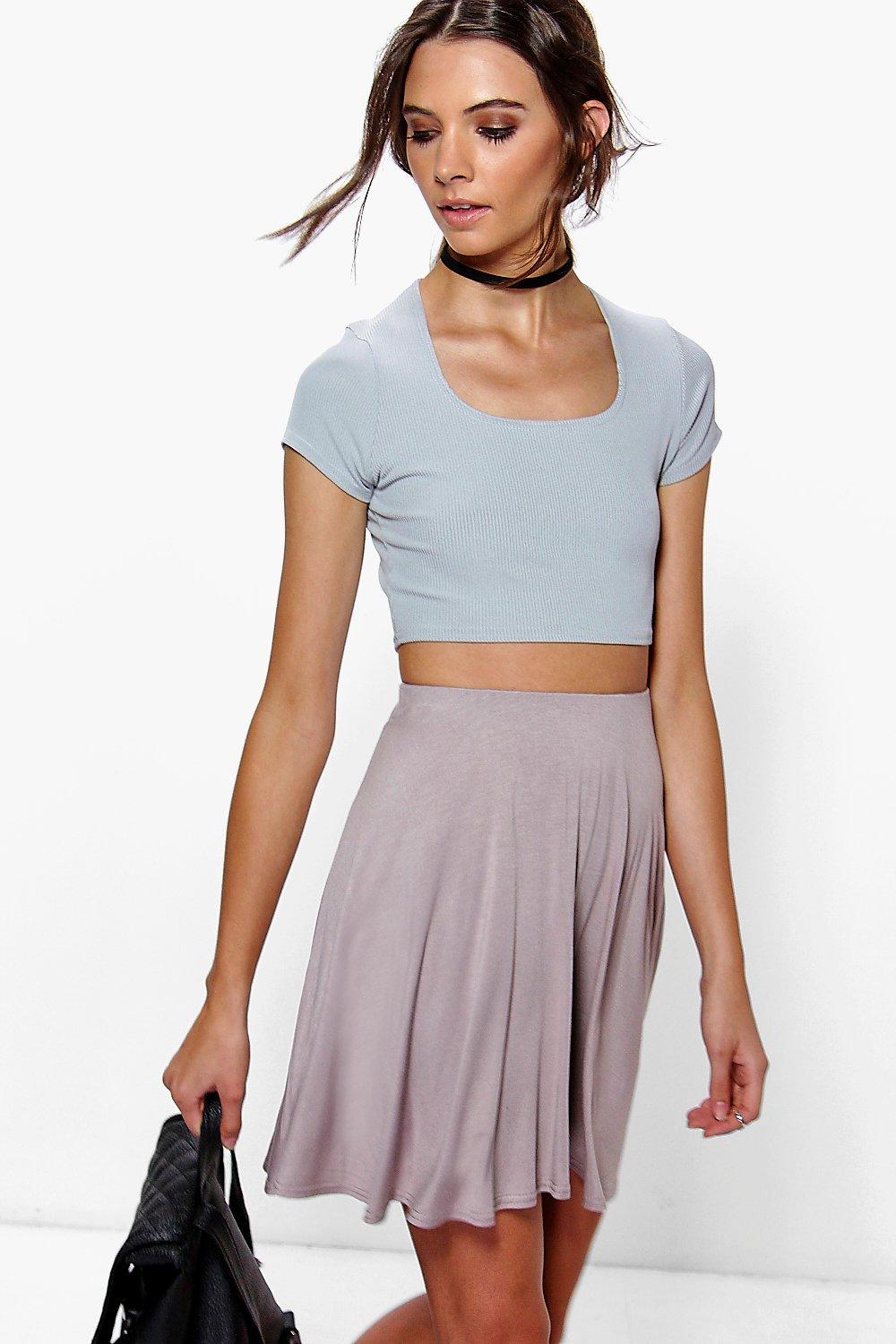 white jersey skater skirt
