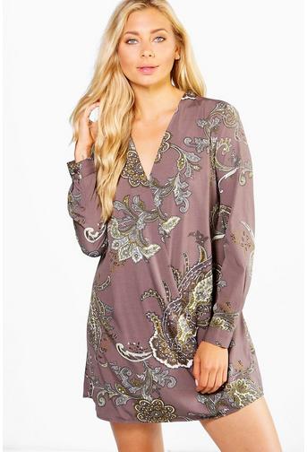 Scarlett Paisley Wrap Shirt Dress