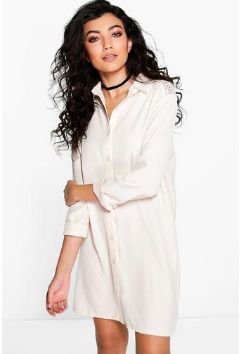 Carolina Lace Panelled Shirt Dress