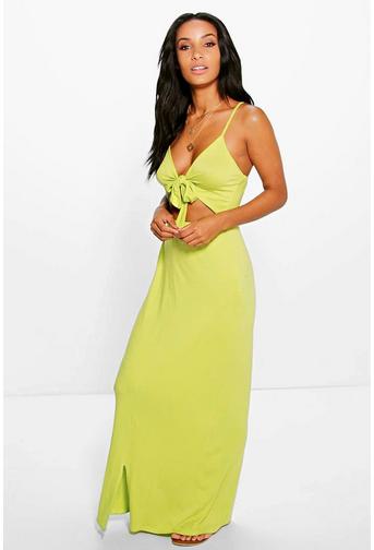 Amy Knot Front Strappy Midi Dress