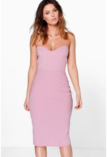 Viola Crepe Bandeau Midi Dress