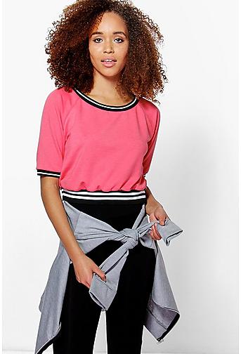 Lucy Supersoft Contrast Trim Top