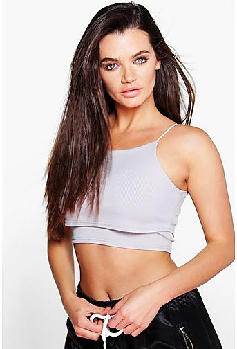 Maria Ribbed Double Layer Crop Top