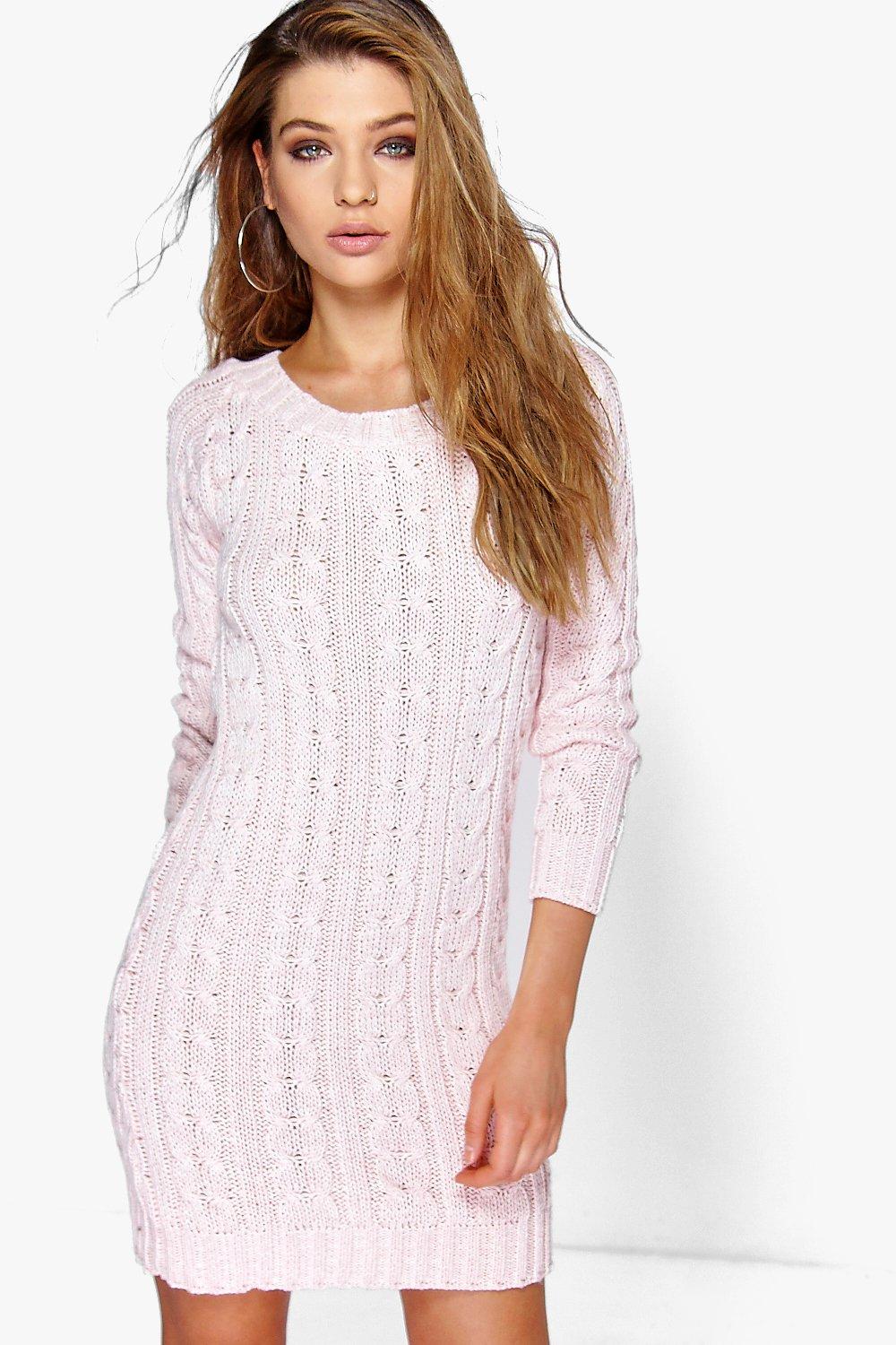 Cable Knit Mini Dress Boohoo