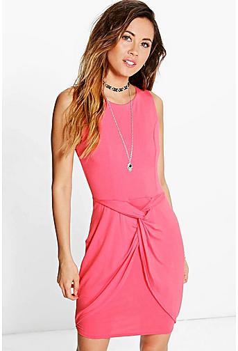 Hedvig Knot Front Wrap Bodycon Dress