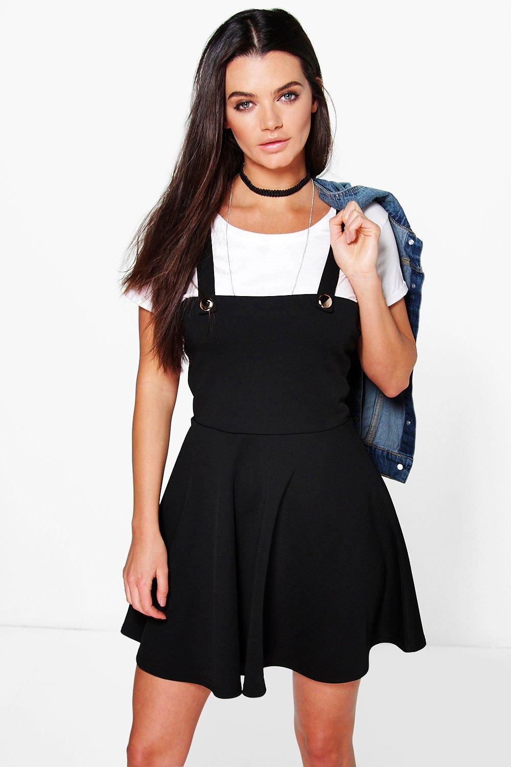 black skater pinafore