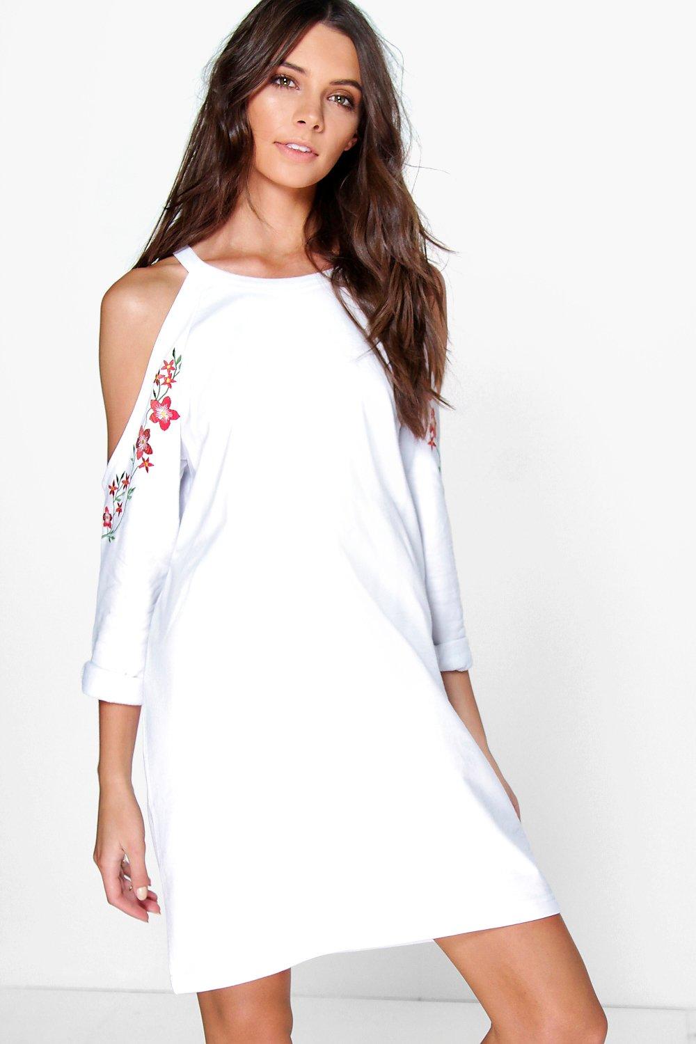 embroidered sweat dress