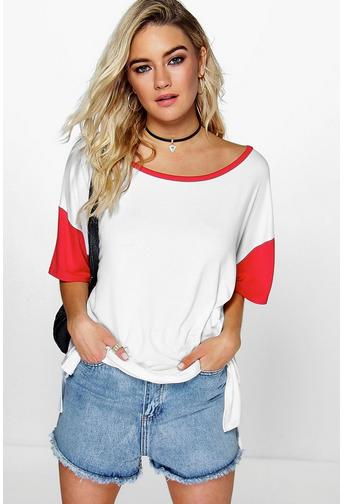 Paige Oversized Contrast Cuff T Shirt