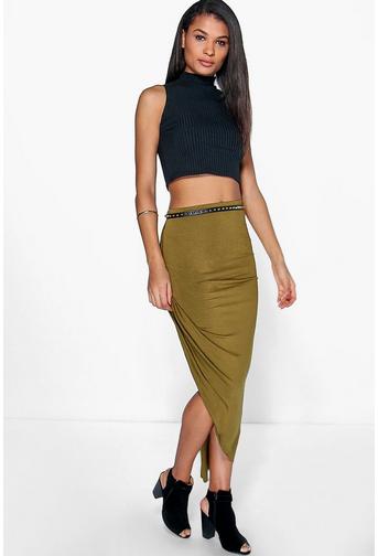 Sophie Draped Jersey Maxi Skirt