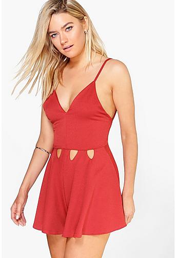 Sara Tie Strappy Cut Front Playsuit