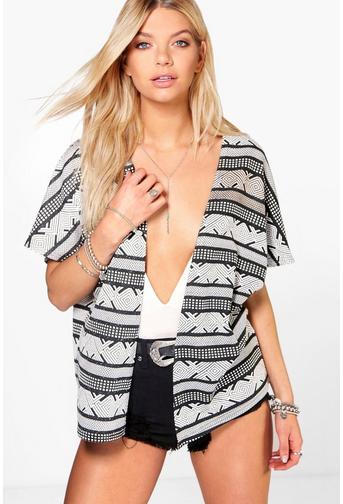 Casey Mono Jacquard Kimono