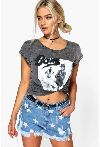 Olivia Star Print Denim Shorts