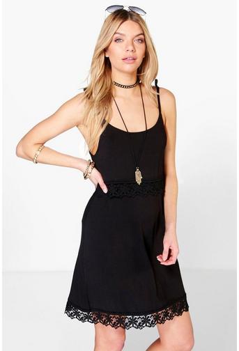 Mara Tie Strappy Double Layer Shift Dress