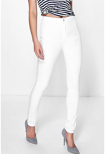 Avah High Rise Tube Jeans In White