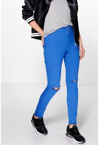 Lara Stretch High Knee Rip Jeans