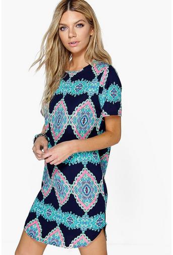 Emma Sleeveless Printed Shift Dress