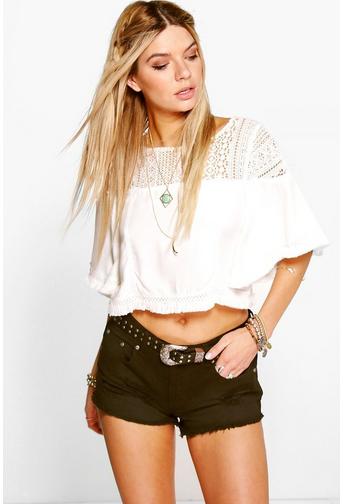 Sharon Low Rise Distressed Denim Hot Pants