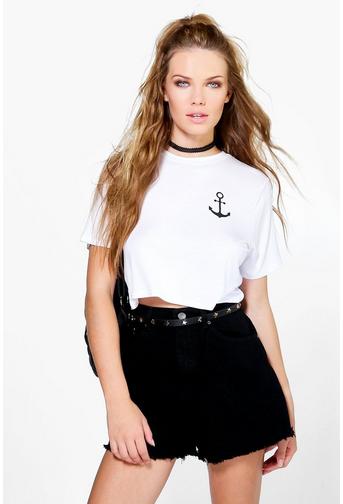 Mila High Waist Frayed Hem Denim Mom Shorts