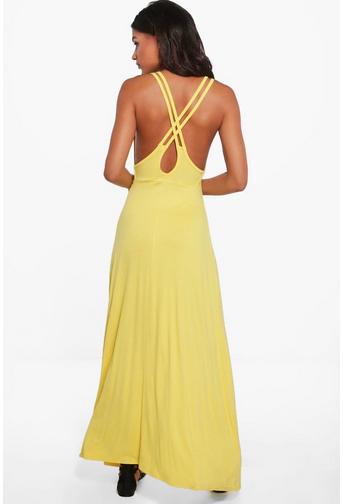 Kira Double Strap Cross Back Maxi Dress