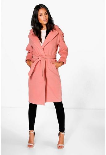 Emma Belted Wool Look Robe Duster