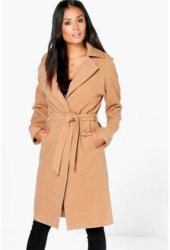 Matilda Belted Wool Look Robe Duster