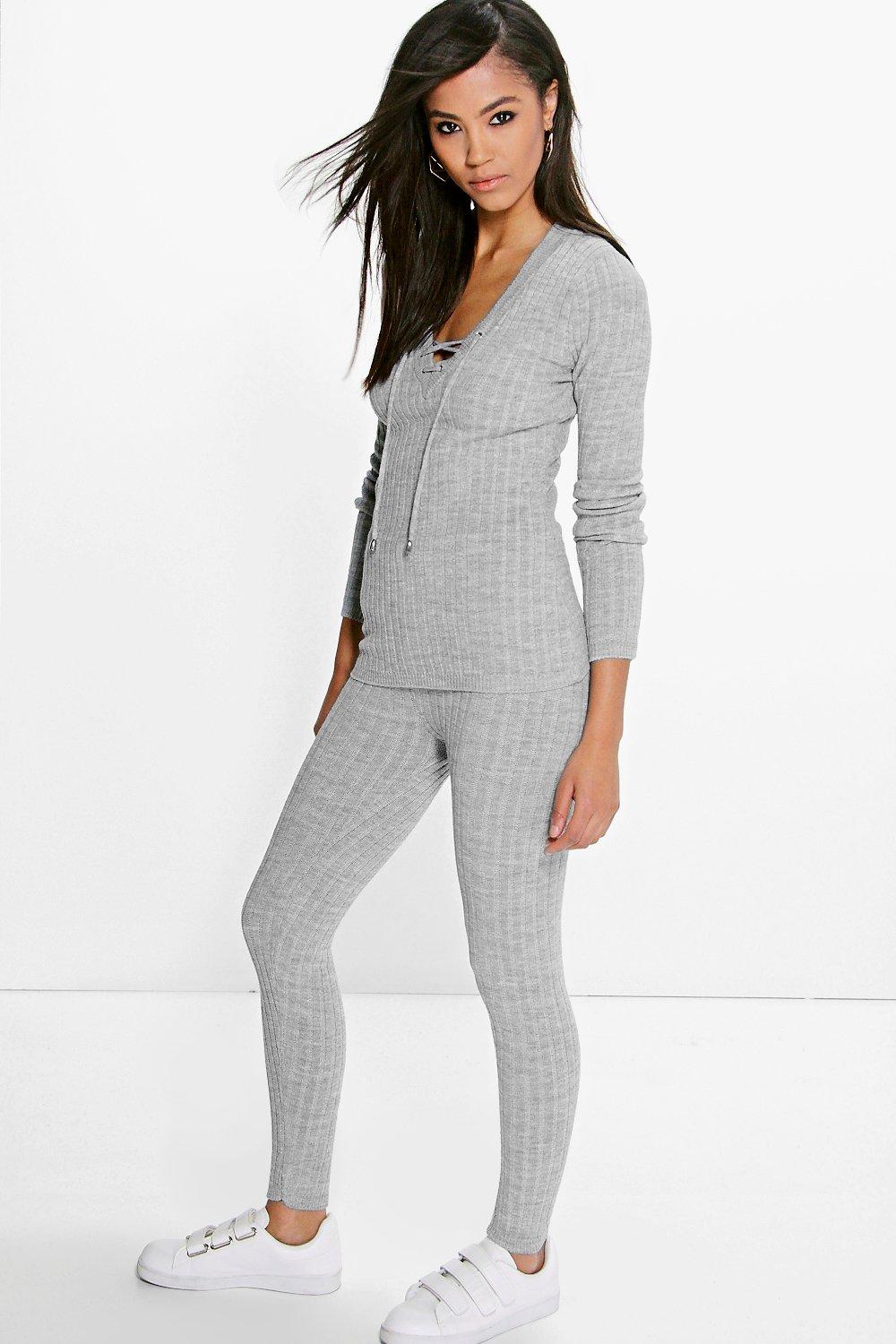 Esther Rib Knitted Loungewear Set At 4100