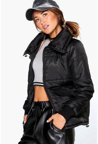 Ellie Funnel Neck Crop Quilted Jacket