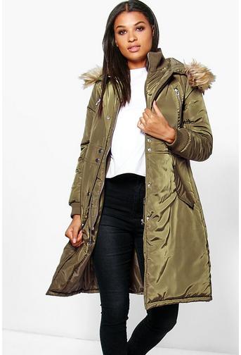 Boutique Sophia Longline Luxe Double Layered Parka