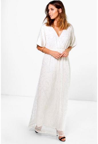 Boutique Sal All Over Sequin Wrap Maxi Dress